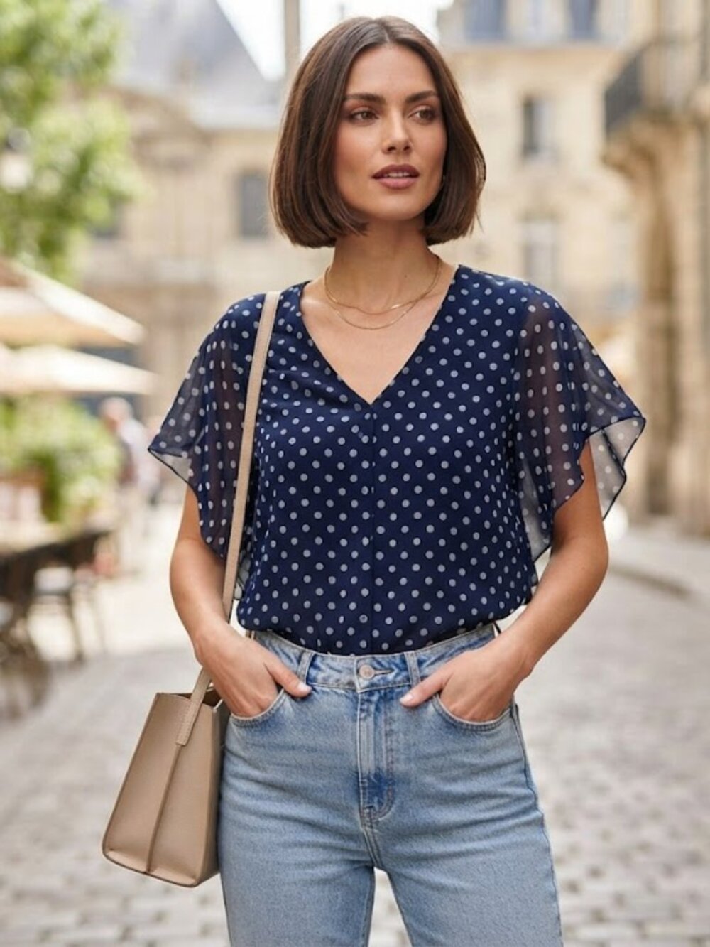 Adage & May Black Polka Dot Blouse XL